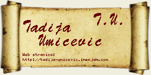 Tadija Umićević vizit kartica